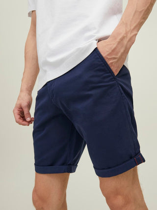 Ανδρική βερμούδα chino Regular Fit 78% Cotton, 20% Recycled Cotton, 2% Elastane JPSTBOWIE SHORTS SOLID MID SN JACK & JONES 12165604 Navy Blazer S 24