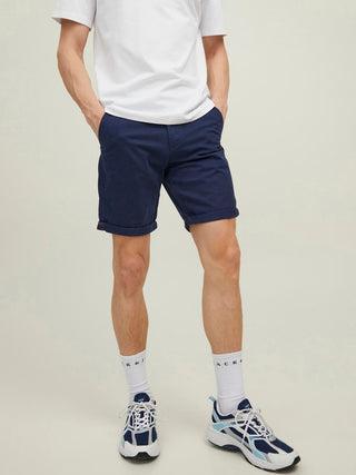 Ανδρική βερμούδα chino Regular Fit 78% Cotton, 20% Recycled Cotton, 2% Elastane JPSTBOWIE SHORTS SOLID MID SN JACK & JONES 12165604 Navy Blazer S 24