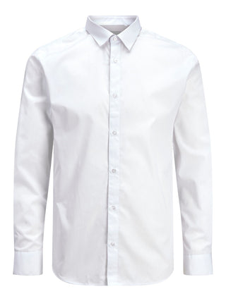 Ανδρικό πουκάμισο slim fit JJJOE SHIRT LS PLAIN JACK & JONES 12187222 White W24/25