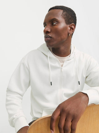 Ανδρική ζακέτα φούτερ με κουκούλα JJEBRADLEY SWEAT ZIP HOOD Jack & Jones 12249342 Cloud Dancer NOOS W25/26