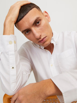 Ανδρικό πουκάμισο JJEOXFORD SHIRT LS JACK & JONES 12182486 White NOOS SS26