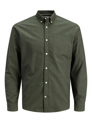 Ανδρικό πουκάμισο JJEOXFORD SHIRT LS JACK & JONES 12182486 Forest Night NOOS W25/26