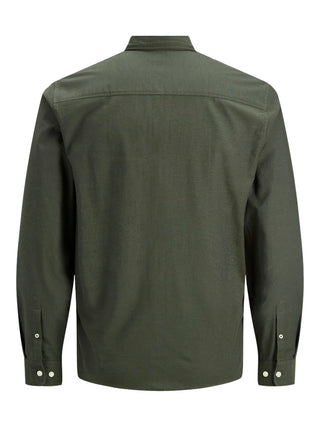 Ανδρικό πουκάμισο JJEOXFORD SHIRT LS JACK & JONES 12182486 Forest Night NOOS W25/26