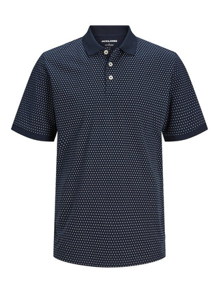 Ανδρική μπλούζα polo κοντομάνικη Standard Fit 60% cotton, 40% polyester JJLUIS AOP POLO SS JACK & JONES 12249286 Navy Blazer S 24