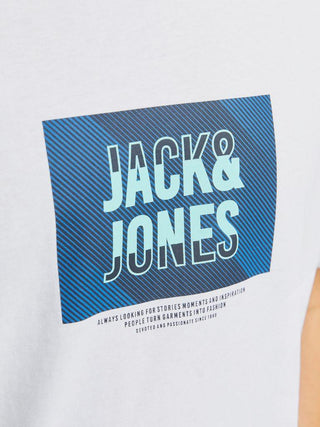 Ανδρικό t-shirt JJHUDSON TEE SS CREW NECK LN Jack & Jones 12268477 White SS25