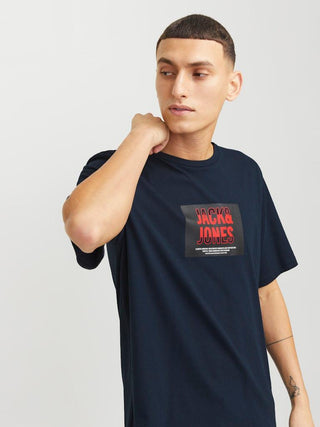 Ανδρικό t-shirt JJHUDSON TEE SS CREW NECK LN Jack & Jones 12268477 Sky Captain SS25