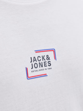 Ανδρικό t-shirt JJCORP GRAPHIC TEE SS O-NECK LN Jack & Jones 12268415 Snow White SS26