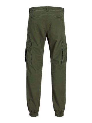 Ανδρικό παντελόνι JPSTKANE JONNIE CUFFED CARGO RET Jack & Jones 12268261 Olive Night W25/26