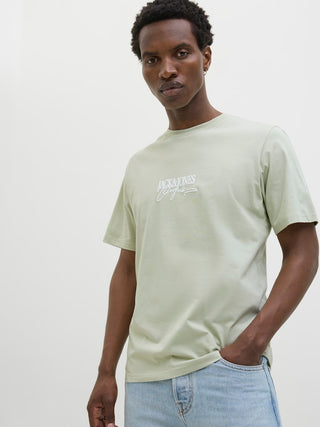 Ανδρικό t-shirt JORALMERIA BRANDING TEE SS CREW NECK Jack & Jones 12276784 Celadon Tint SS25