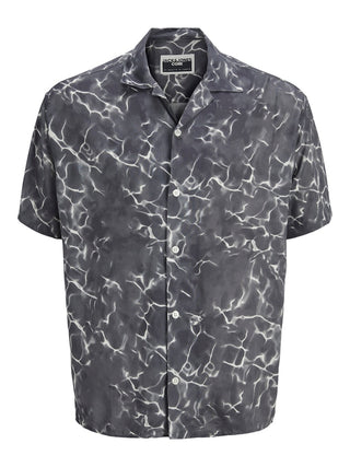 Ανδρικό πουκάμισο κοντομάνικο JCOINFINITY AOP RESORT SHIRT SS 12276854 Jack & Jones Black SS25