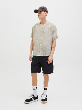 Ανδρικό πουκάμισο κοντομάνικο JCOINFINITY AOP RESORT SHIRT SS Jack & Jones 12276854 Pure Cashmere SS25