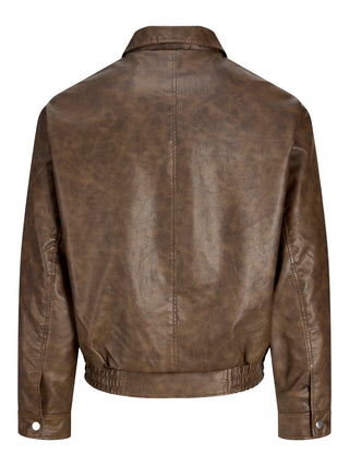 Ανδρικό μπουφάν JJLEON PU BOMBER Jack & Jones 12289182 Chocolate Brown SS26