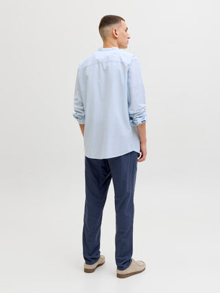 Ανδρικό παντελόνι JPSTACE SUMMER LINEN BLEND CHINO PANT SN JACK&JONES 12248604 NAVY BLAZER SS26