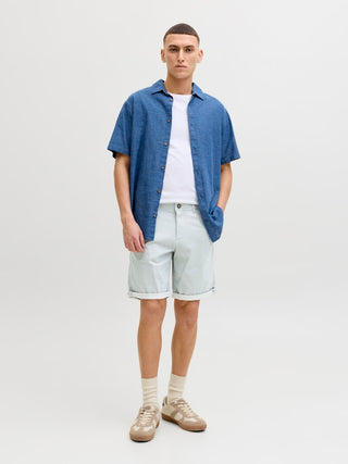 Ανδρική βερμούδα JPSTBOWIE SHORTS SA PRINTED REG SN JACK&JONES 12230336 OYSTER MUSHROOM SS26