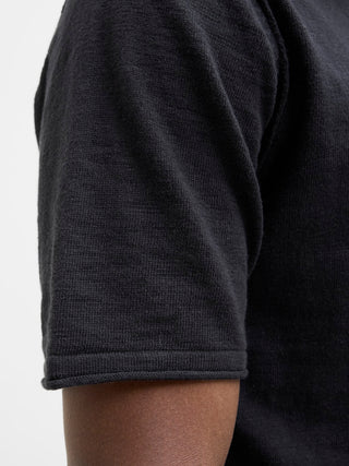 Ανδρική μπλούζα polo κοντομάνικη JJKANE KNIT SPLIT NECK POLO Jack & Jones 12269650 Black SS26