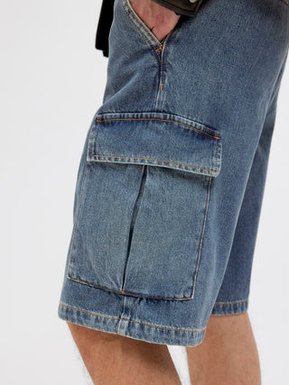 Ανδρική βερμούδα JJIBILL JJWIDE SHORTS AKM 764 Jack & Jones 12272557 Blue Denim SS25