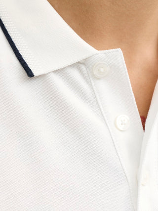 Ανδρική μπλούζα polo κοντομάνικη JPRBLUALVES SS POLO SN Jack & Jones 12274681 Cloud Dancer SS26