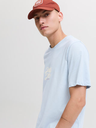 Ανδρικό t-shirt JORTAVIRA TEE SS CREW NECK FST LN Jack & Jones 12281810 Skyway SS25