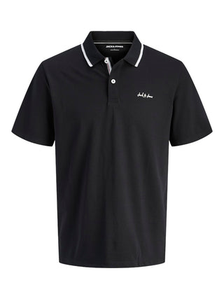 Ανδρική μπλούζα polo κοντομάνικη JBLAZE POLO SS LN JACK&JONES 12288376 BLACK SS26