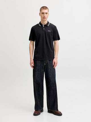Ανδρική μπλούζα polo κοντομάνικη JBLAZE POLO SS LN JACK&JONES 12288376 BLACK SS26