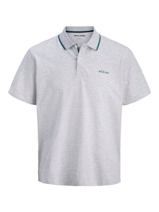 Ανδρική μπλούζα polo κοντομάνικη JBLAZE POLO SS LN JACK&JONES 12288376 WHITE MELANGE SS26