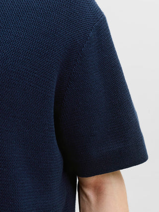 Ανδρική μπλούζα polo κοντομάνικη JJMAX KNIT ZIP POLO SS Jack & Jones 12288544 Navy Blazer SS26