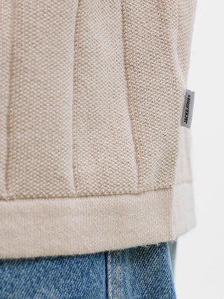 Ανδρική μπλούζα κοντομάνικη JJEBRADLEY KNIT TEE SS LN JACK&JONES 12288582 MOONBEAM SS26