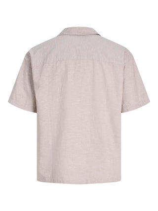 Ανδρικό πουκάμισο κοντομάνικο JJEBREEZE LINEN BLEND RESORT SHIRT SS SN JACK&JONES 12288594 STRING SS26