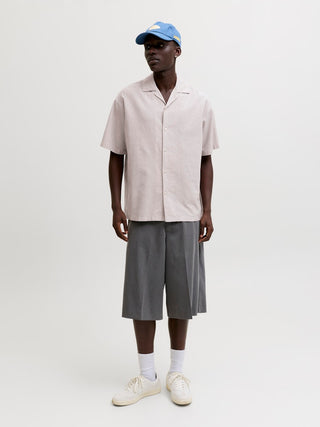 Ανδρικό πουκάμισο κοντομάνικο JJEBREEZE LINEN BLEND RESORT SHIRT SS SN JACK&JONES 12288594 STRING SS26