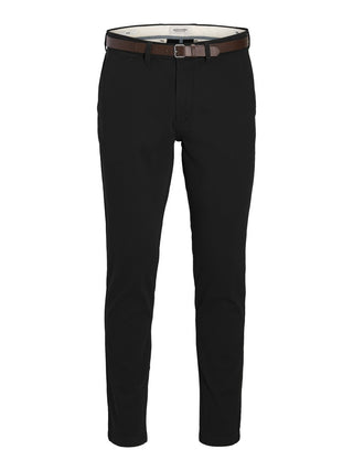 Ανδρικό παντελόνι JPSTMARCO ADAM BELTED CHINO Jack & Jones 12288598 Black W26/27