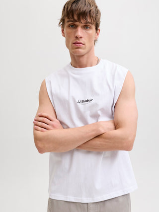 Ανδρικό t-shirt αμάνικο JJESOHO SLEEVELESS TEE SN JACK&JONES 12288001 WHITE SS26