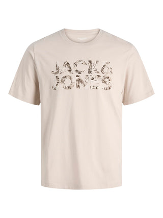 Ανδρικό t-shirt JJEJEFF LOGO TEE SS SN JACK&JONES 12288536 MOONBEAM SS26