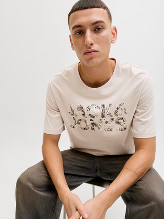 Ανδρικό t-shirt JJEJEFF LOGO TEE SS SN JACK&JONES 12288536 MOONBEAM SS26