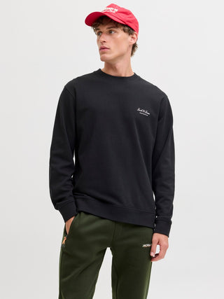 Ανδρικό φούτερ JJEARCHIVE GRAPHIC SWEAT CREW NECK JACK&JONES 12287995 BLACK NOOS W26/27