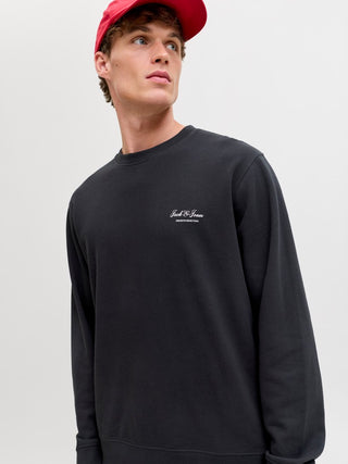 Ανδρικό φούτερ JJEARCHIVE GRAPHIC SWEAT CREW NECK JACK&JONES 12287995 BLACK NOOS W26/27