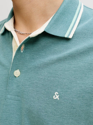 Ανδρική μπλούζα polo κοντομάνικη JJEPAULOS POLO SS NOOS JACK&JONES 12136668 ATLANTIC DEEP SS26