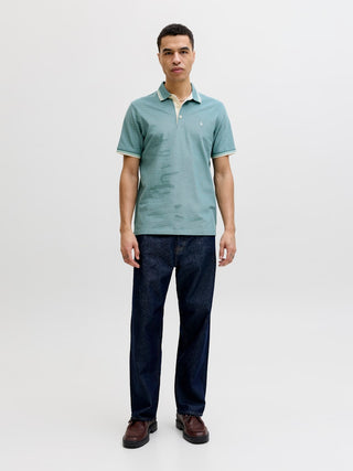 Ανδρική μπλούζα polo κοντομάνικη JJEPAULOS POLO SS NOOS JACK&JONES 12136668 ATLANTIC DEEP SS26