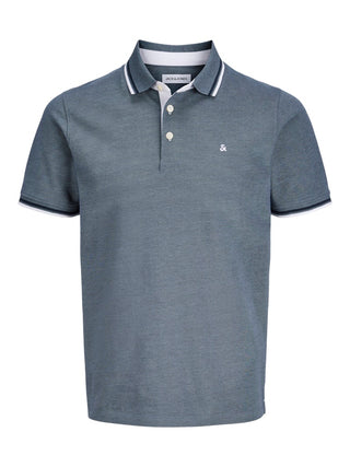 Ανδρική μπλούζα polo κοντομάνικη JJEPAULOS POLO SS NOOS JACK&JONES 12136668 BLUE MIRAGE SS26
