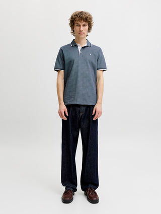 Ανδρική μπλούζα polo κοντομάνικη JJEPAULOS POLO SS NOOS JACK&JONES 12136668 BLUE MIRAGE SS26