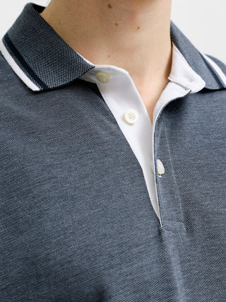 Ανδρική μπλούζα polo κοντομάνικη JJEPAULOS POLO SS NOOS JACK&JONES 12136668 BLUE MIRAGE SS26