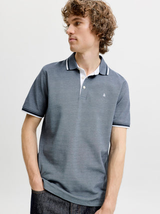 Ανδρική μπλούζα polo κοντομάνικη JJEPAULOS POLO SS NOOS JACK&JONES 12136668 BLUE MIRAGE SS26
