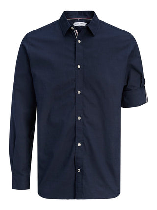 Ανδρικό πουκάμισο JJHENRY SLUB DETAIL SHIRT LS Jack & Jones 12289197 Navy Blazer SS26