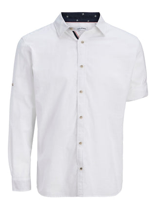 Ανδρικό πουκάμισο JJHENRY SLUB DETAIL SHIRT LS Jack & Jones 12289197 Bright White SS26