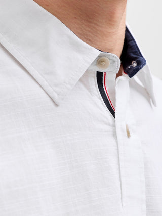 Ανδρικό πουκάμισο JJHENRY SLUB DETAIL SHIRT LS Jack & Jones 12289197 Bright White SS26