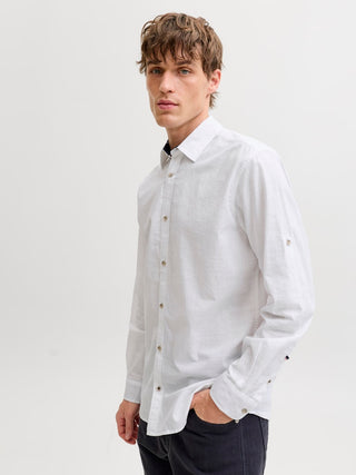 Ανδρικό πουκάμισο JJHENRY SLUB DETAIL SHIRT LS Jack & Jones 12289197 Bright White SS26