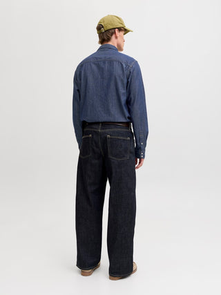 Ανδρικό πουκάμισο denim JJESHERIDAN SHIRT L/S JACK & JONES 12138115 DARK DENIM NOOS W26/27