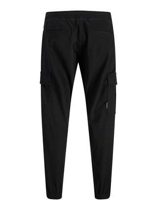 Ανδρικό παντελόνι JPSTKANE DYLAN CUFFED CARGO JACK&JONES 12289589 BLACK W26/27