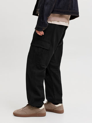 Ανδρικό παντελόνι JPSTKANE DYLAN CUFFED CARGO JACK&JONES 12289589 BLACK W26/27
