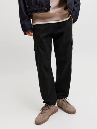 Ανδρικό παντελόνι JPSTKANE DYLAN CUFFED CARGO JACK&JONES 12289589 BLACK W26/27