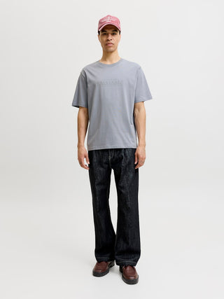 Ανδρικό t-shirt JORCATSKILLS MINIMAL TEE CREW NECK LN JACK&JONES 12290315 TRADEWINDS SS26